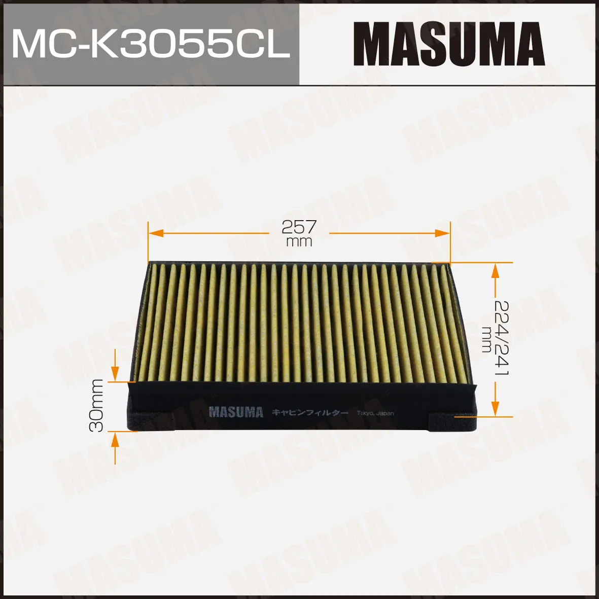 Фильтр салонный угольный MASUMA MC-K3055CL