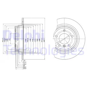Диск тормозной задний BMW E39 520/523/530D невент DELPHI BG3044