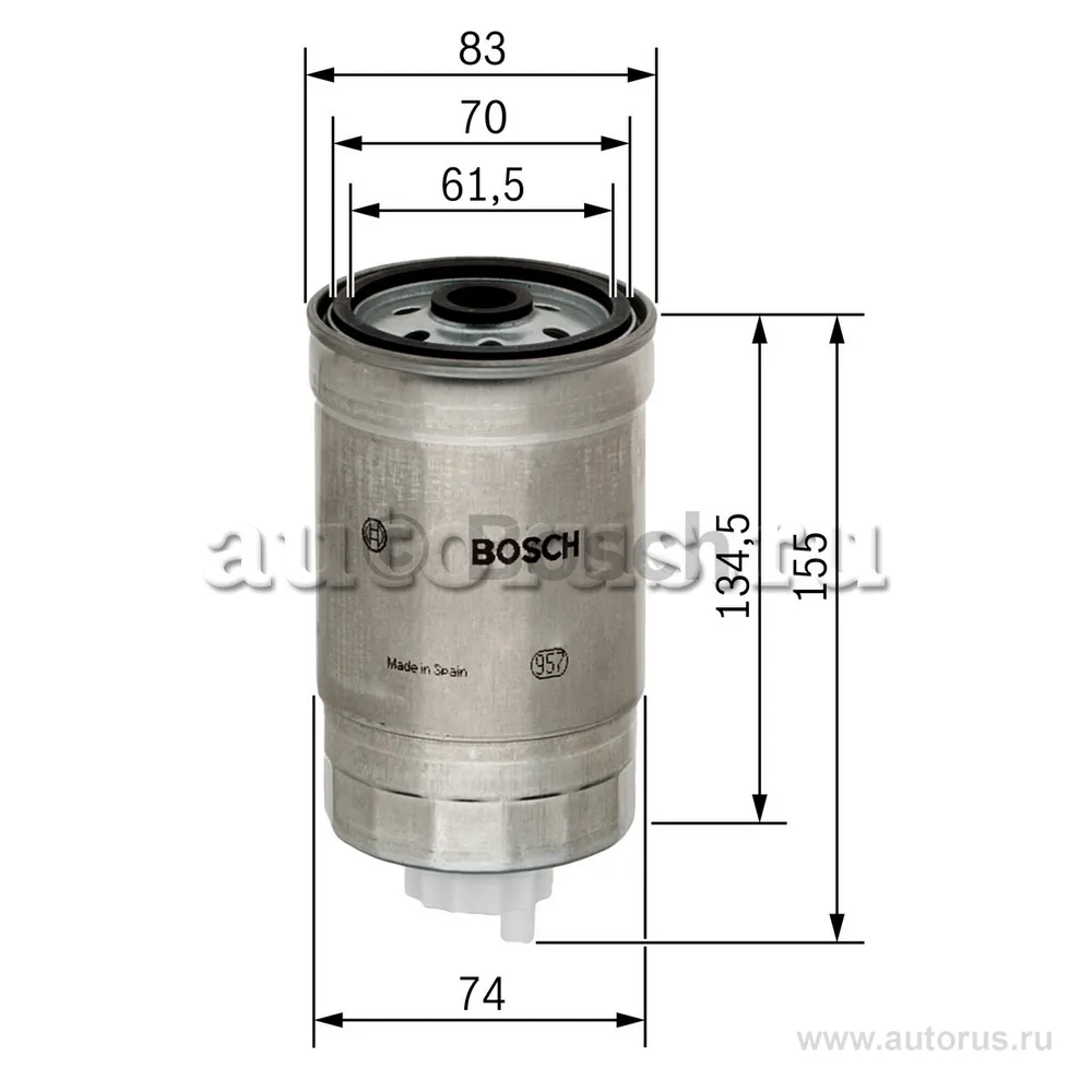 Фильтр топливный VAG/FIAT/FORD/OPEL mot.DIESEL BOSCH 1 457 434 105