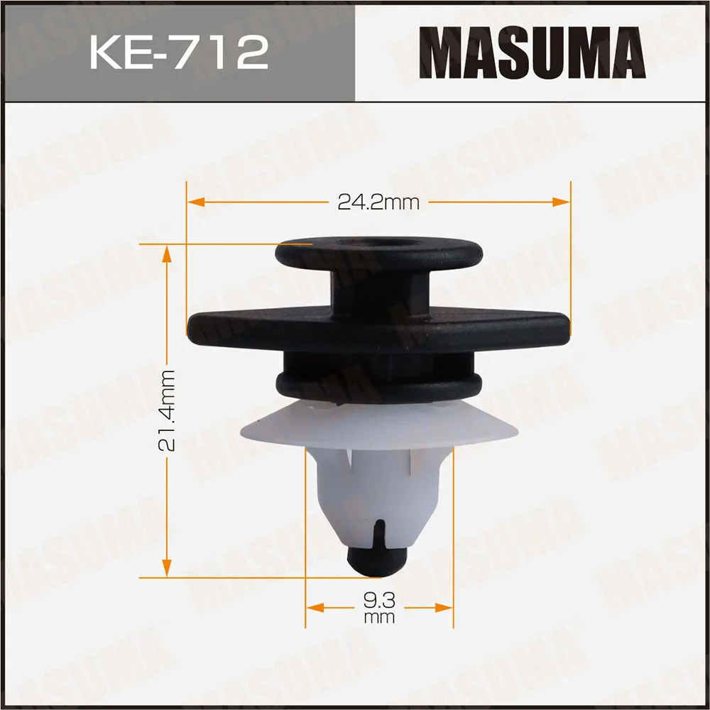 Клипса автомобильная уп.50 MASUMA KE-712