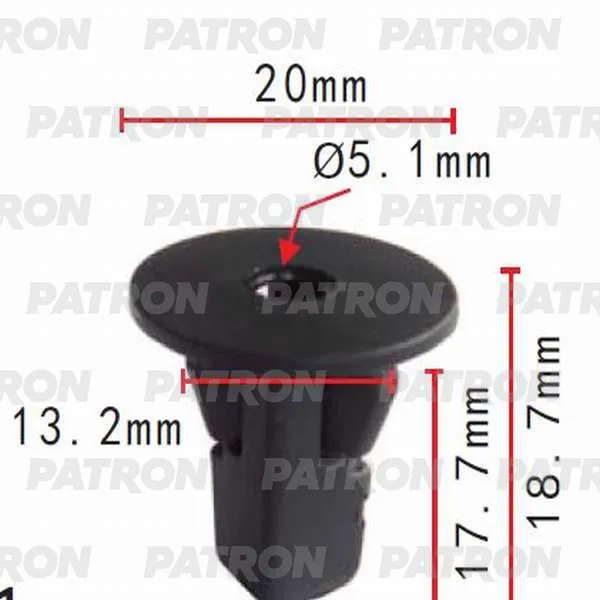 Фиксатор пластиковый Daihatsu, Lexus, Subaru, Toyota применяемость: вну PATRON p370015