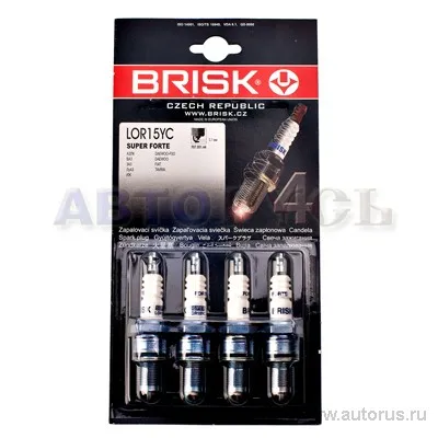 Свеча зажигания компл. (4шт) для а/м ВАЗ 2101-09 SUPER FORTE BRISK LOR15YC-J