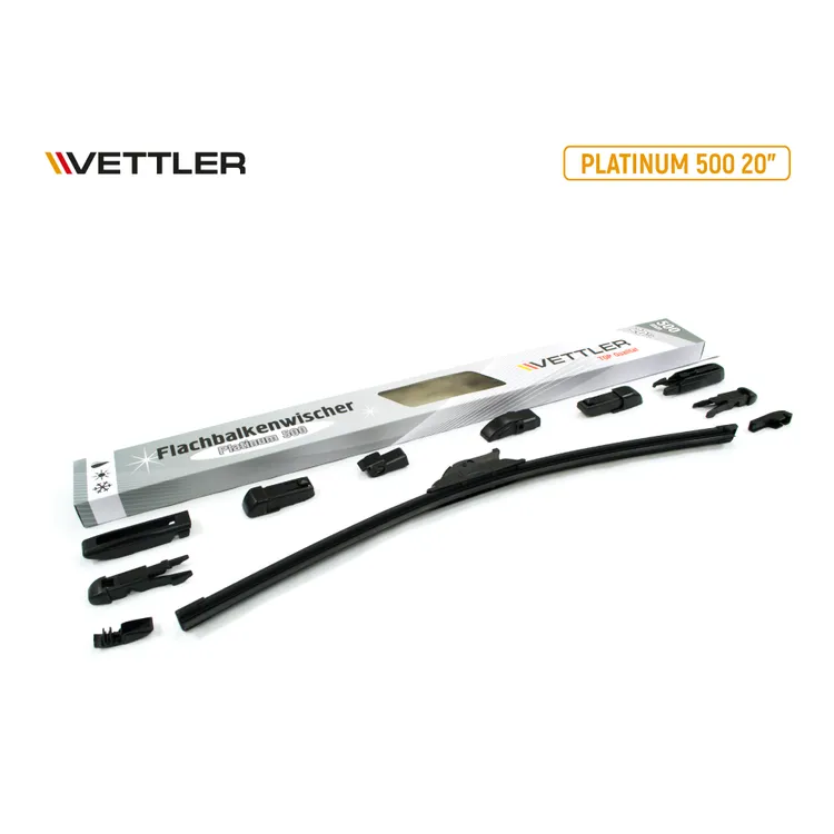 Щетка стеклоочистителя X5 F15 F85, X6 F16 F86 бескаркасная L 500мм (20) PLATINUM с переходниками ун VETTLER 17507