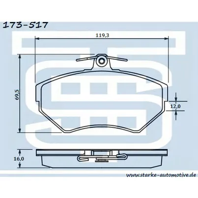 Колодки тормозные STARKE 173517