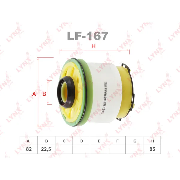Фильтр топливный MAZDA BT-50 II 2.2D-3.2D 11>, MITSUBISHI L200(KJ/K LYNXauto LF-167