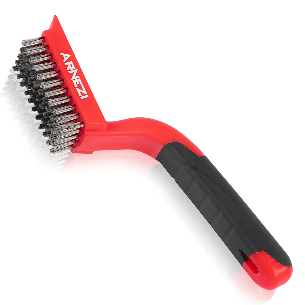 Щетка зачистная стальная L=180мм, изогнутая пластмассовая ручка ARNEZI R8040331