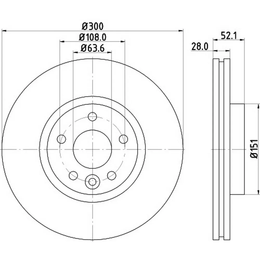 Диск тормозной (PAGID) HELLA 8DD355116221