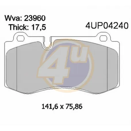 КОЛОДКИ ПЕР MER CLS-Class C219 Coup 06-10/W221 05-13/R230 06-12/W211 06-08 4U 4UP04240