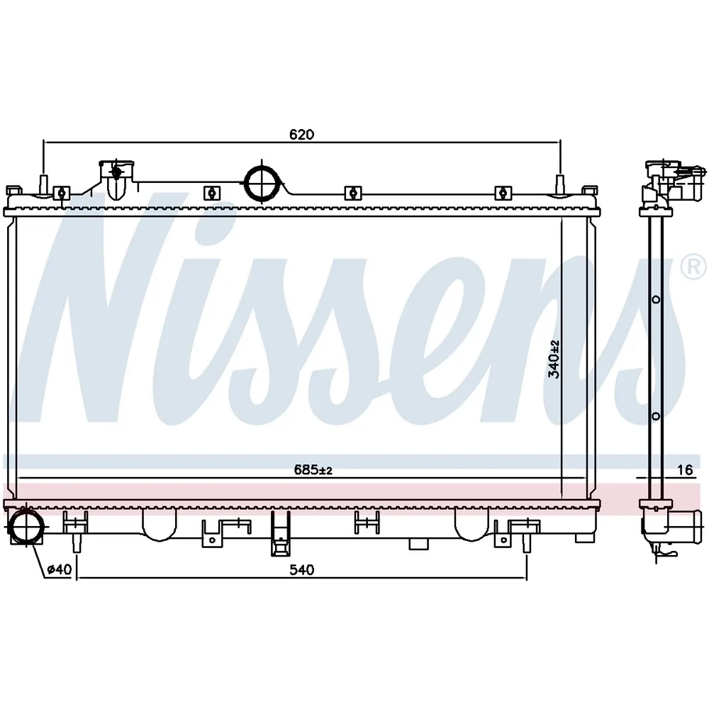 Радиатор SUBARU OUTBACK 09- NISSENS 606532