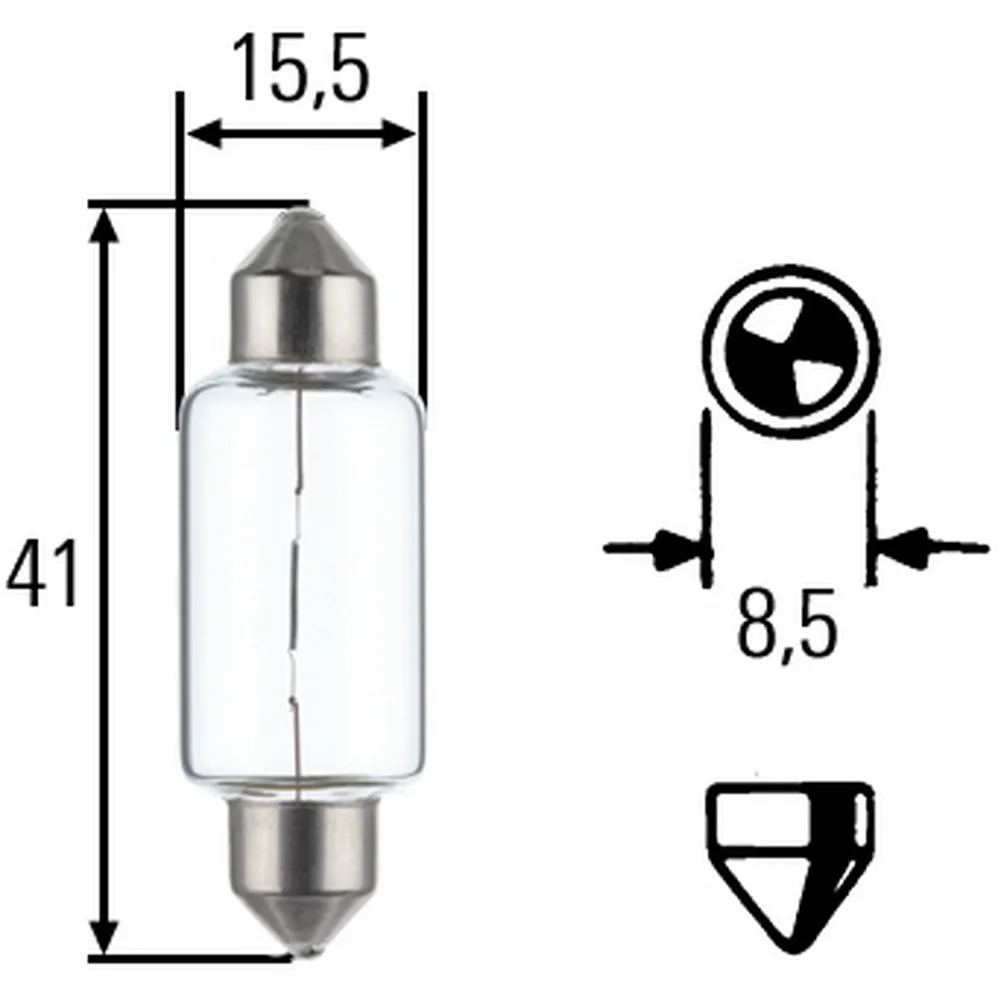 Лампа 24V R10W 15W SV8,5-8 HELLA 1 шт. картон 8GM 002 091-261