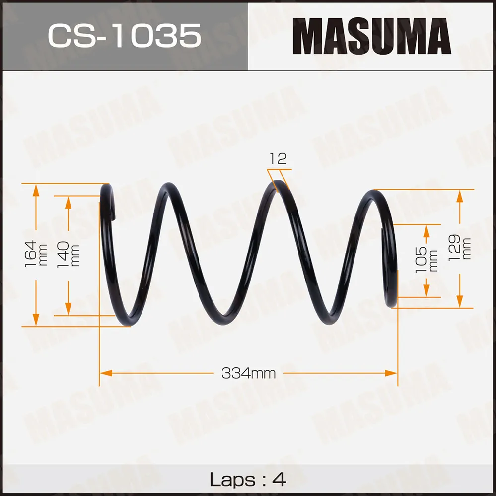 Пружина передняя TOYOTA ALLEX MASUMA CS-1035