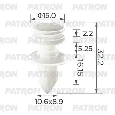 Клипса пластмассовая Ford, Lincoln, Chevrolet, Jaguar применяемость: Кр PATRON P37-3565