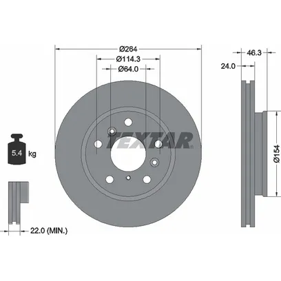 Диск тормозной передний стандартный FORD AUSTRALIA/FORD USA/MAZDA TEXTAR 92061900