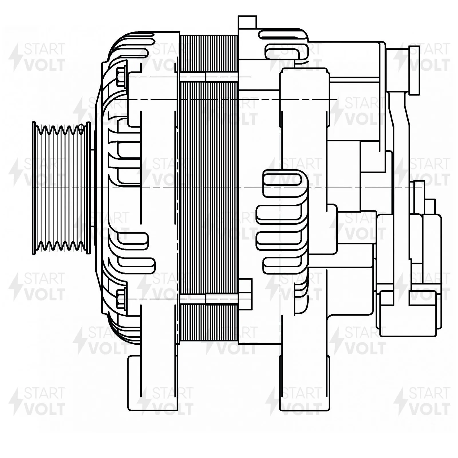 Генератор 120A для Peugeot 206 (98-)/Partner (96-) 1.4i STARTVOLT LG 2008