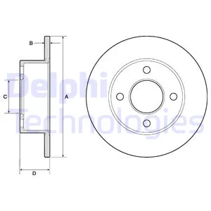 Диск тормозной задний AD 80 86-96 100 82-88 DELPHI BG2343