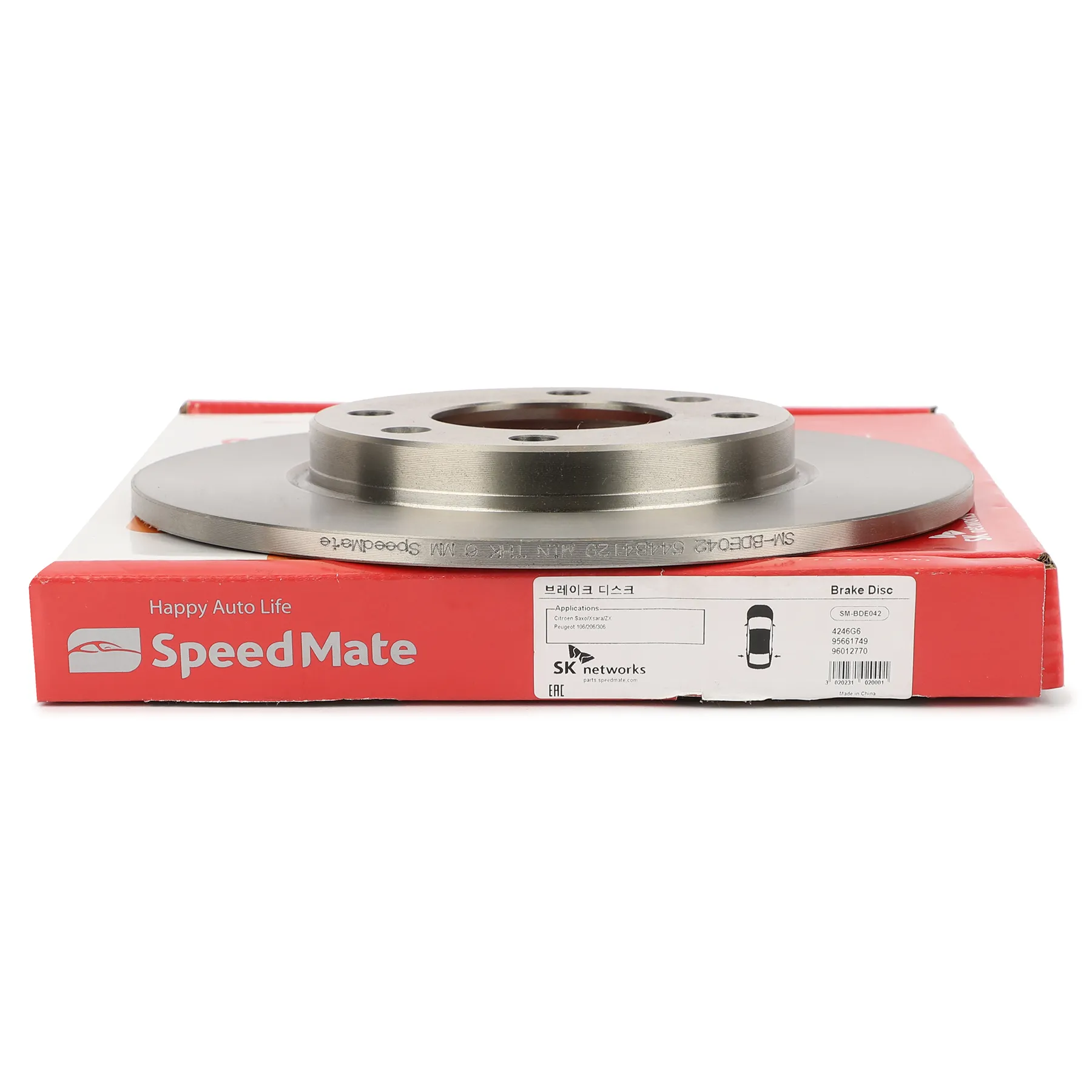 Диск тормозной задний CITROEN SAXO,XSARA,ZX/PEUGEOT 106,206,306 SPEEDMATE SM-BDE042
