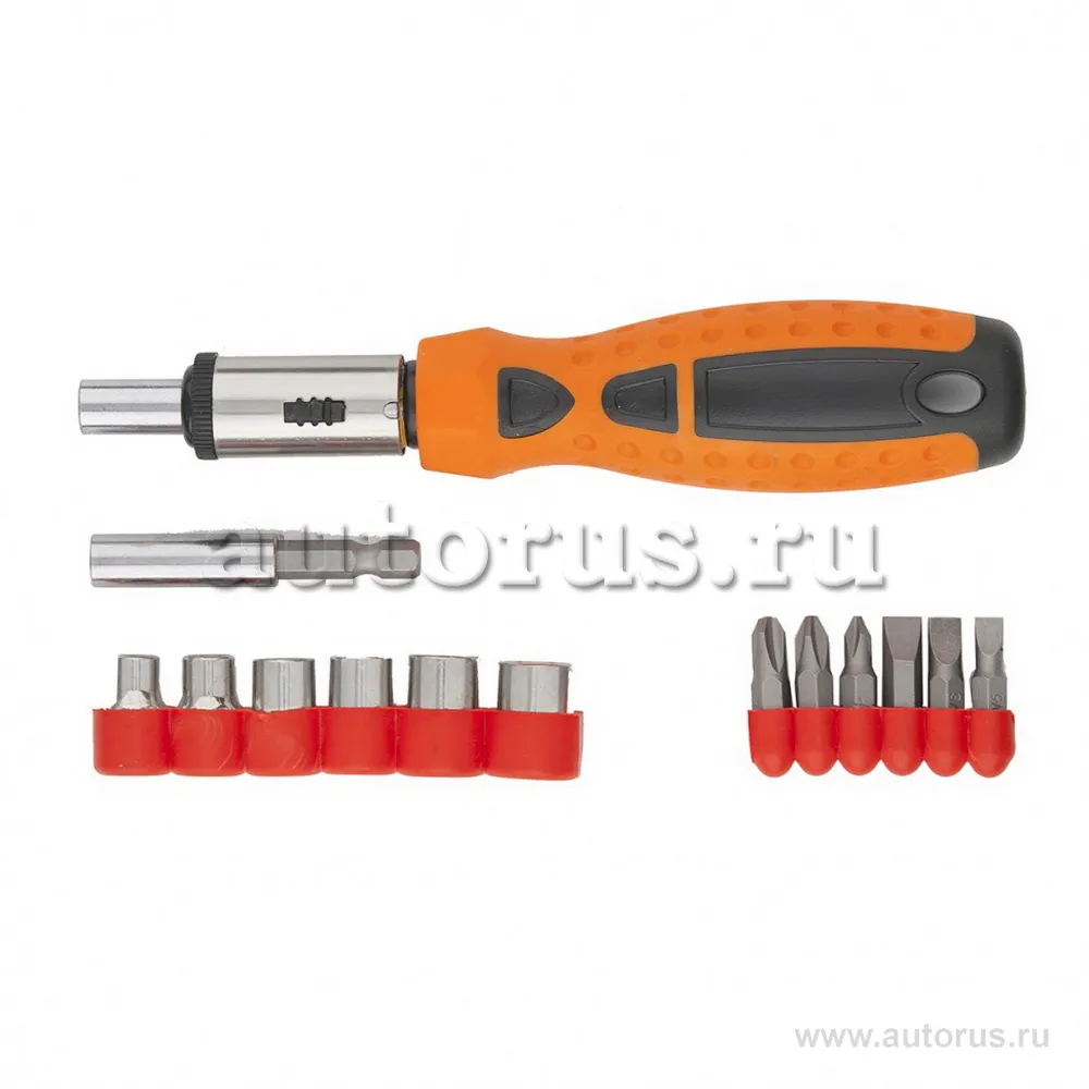 Отвертка реверсивная, биты, головки торцевые, 14шт. SPARTA 115565