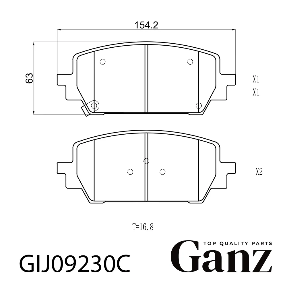 Колодки тормозные передние PRO-Line Ceramic для KIA Sorento IV (MQ4/MQ4A) 20-> GANZ GIJ09230C