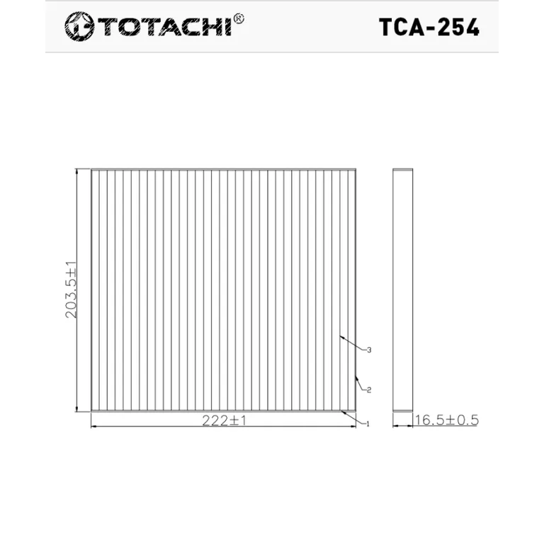 Фильтр салона TOTACHI TCA-254 AC-003 97133-2E200 MANN CU 2336 TOTACHI TCA-254