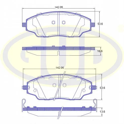 КОЛОДКИ ПЕР CHV AVEO (T300) 1.2-1.6/1.3D 11-