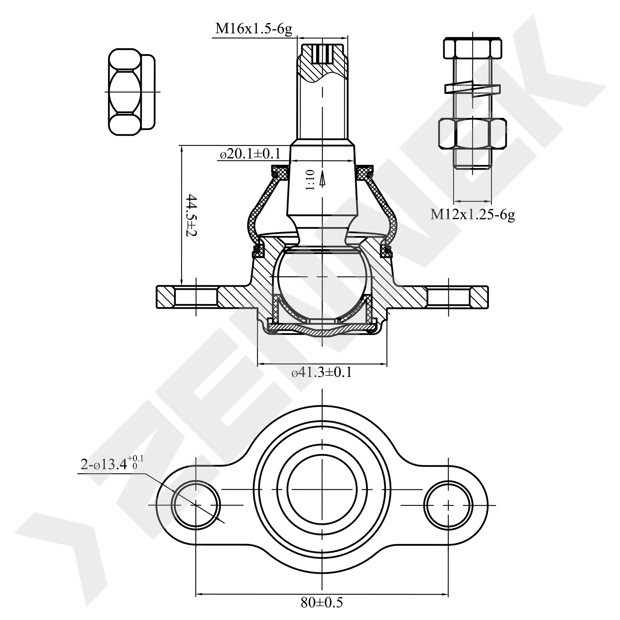 Опора шаровая нижняя VW T4 ALL 95-03 ZENNEK DBJ0021