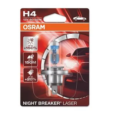 Лампа 12V H4 60/55W P43t OSRAM NIGHT BREAKER LASER 64193NL-01B