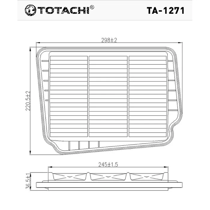 Фильтр воздушный TOTACHI TA-1271 96553450 MANN C 3028 TOTACHI TA-1271