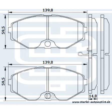 Колодки тормозные перед. NISSAN MAXIMA QX (A33) --11.2003 STARKE 179-882