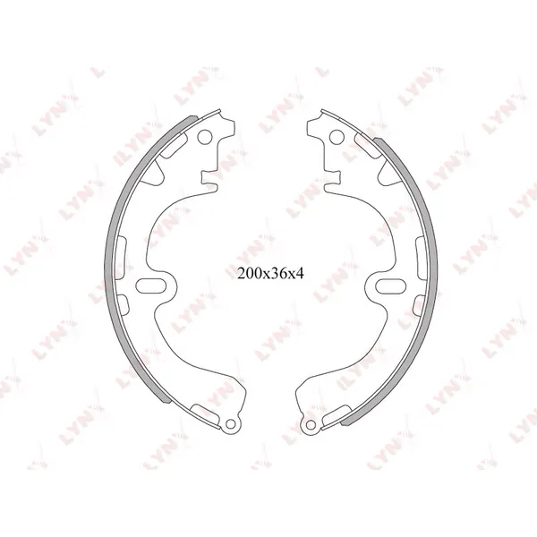 Колодки тормозные задние TOYOTA Corolla 1.3-2.0D >02/Carina >01/Caldina >02 LYNXauto BS-7502