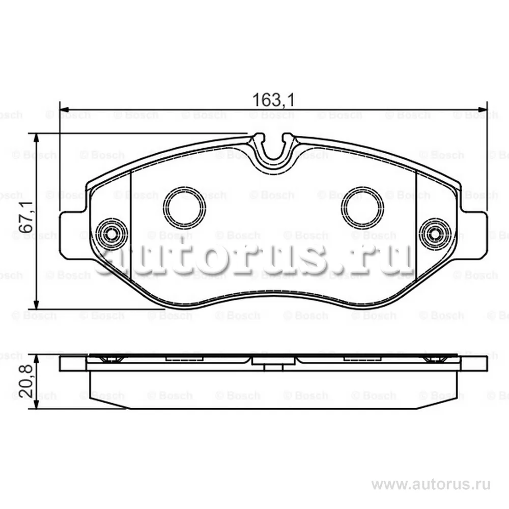 Колодки дисковые передние, MB Sprinter 209CDi-324CDi, VW Crafter 30/35 2.5TDi 06 BOSCH 0986495098