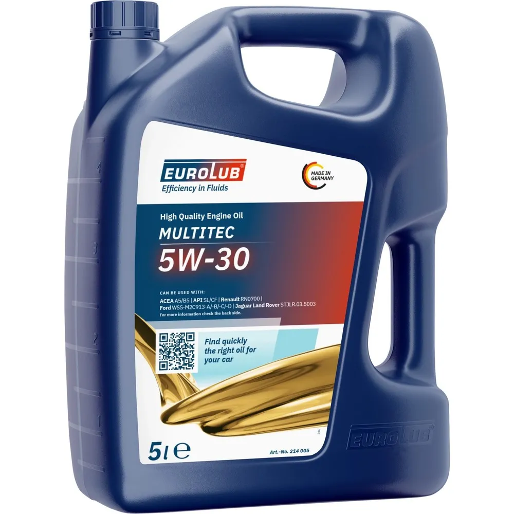 Масло EUROLUB моторное 5W30 MULTITEC SL/CF A5/B5 (синтетика) 5л.Ford WSS-M2C913-A /WSS-M2C913-B/WSS-