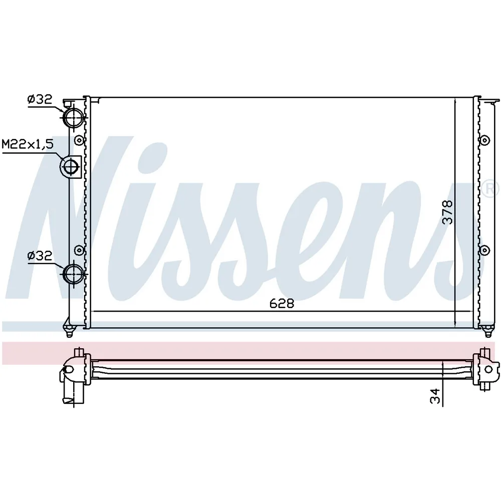 Радиатор основной SEAT Arosa/VW Golf III/Passat B3/B4/Polo NISSENS 652451