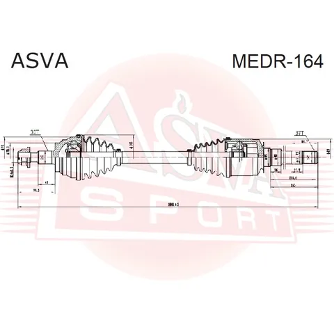 Приводной вал ASVA MEDR164