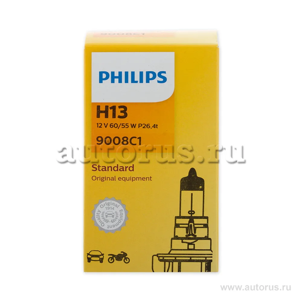 Лампа 12V H13 60/55W PHILIPS 1 шт. картон 9008С1
