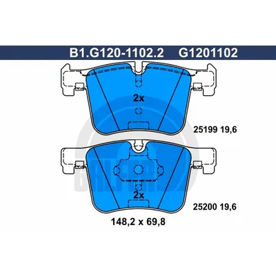 Колодки тормозные передние GALFER b1g12011022