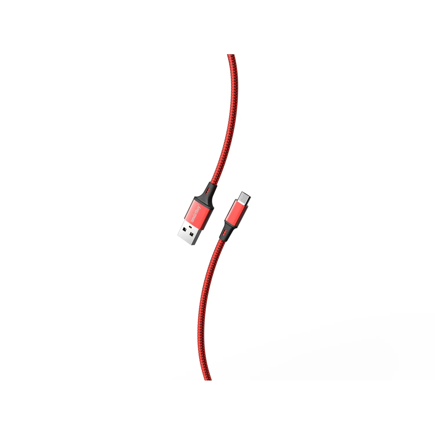 Кабель для зарядки и передачи данных S14 MICROUSB красный/черн., 3 а, 1 м, SMARTBUY IK-12-S14RB