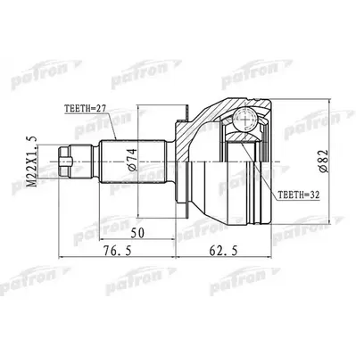 ШРУС наружный 27x52x32 SUBARU LEGACY B13 03-09 PATRON PCV1106