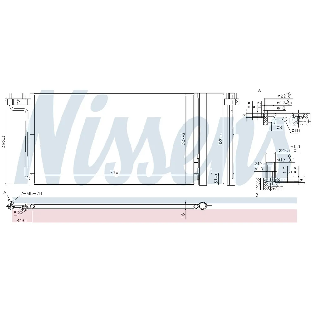 Радиатор кондиционера FORD Focus III/C-Max II/Grand C-Max 1,6/2,0L NISSENS 940765
