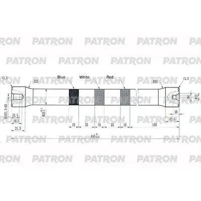Торсион правый RENAULT MEGANE L645мм d25,0 30-31 зуб. PATRON PTB1019