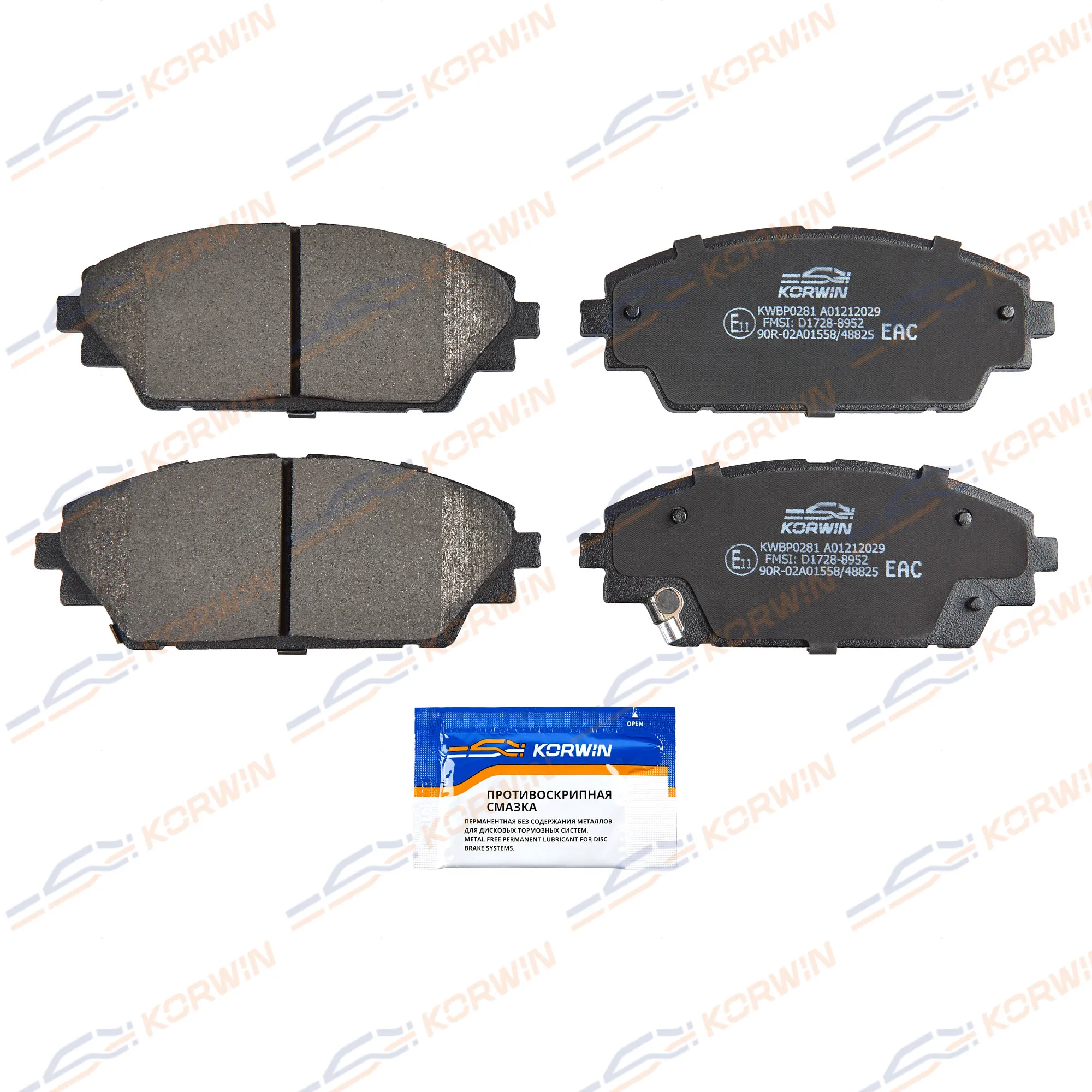 Колодки тормозные перед. Mazda 3 (BM) 13-/CX-3 (DK) 15- KORWIN KWBP0281