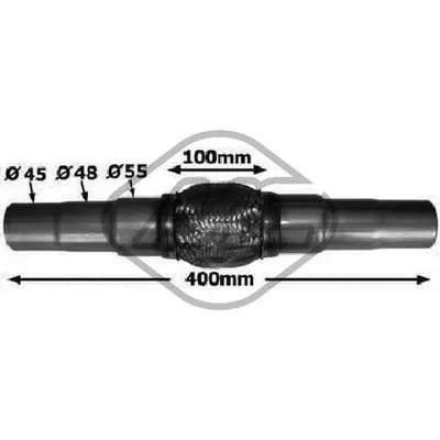 ГОФРА ГЛУШИТЕЛЯ УНИВЕРСАЛЬНАЯ L400MM(ГОФРА 100MM) / D45/48/55MM Metalcaucho 02046