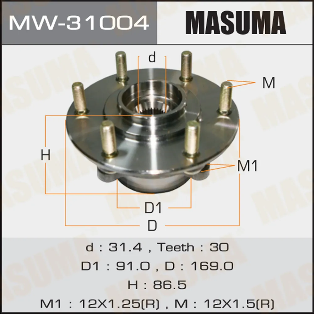 Ступица передняя MITSUBISHI MONTERO MASUMA MW-31004