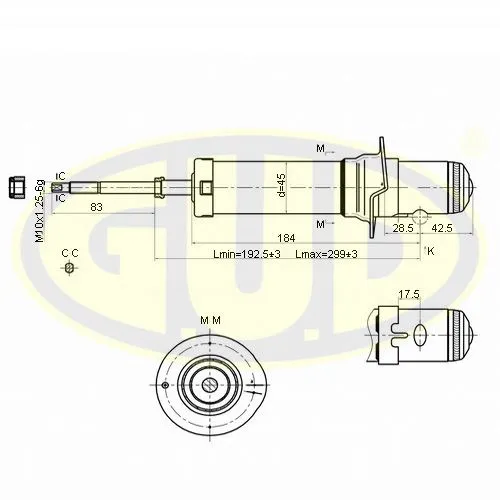 АМОРТИЗАТОР ПЕР ГАЗ SSAN REXTON 02- G.U.D gsa341612