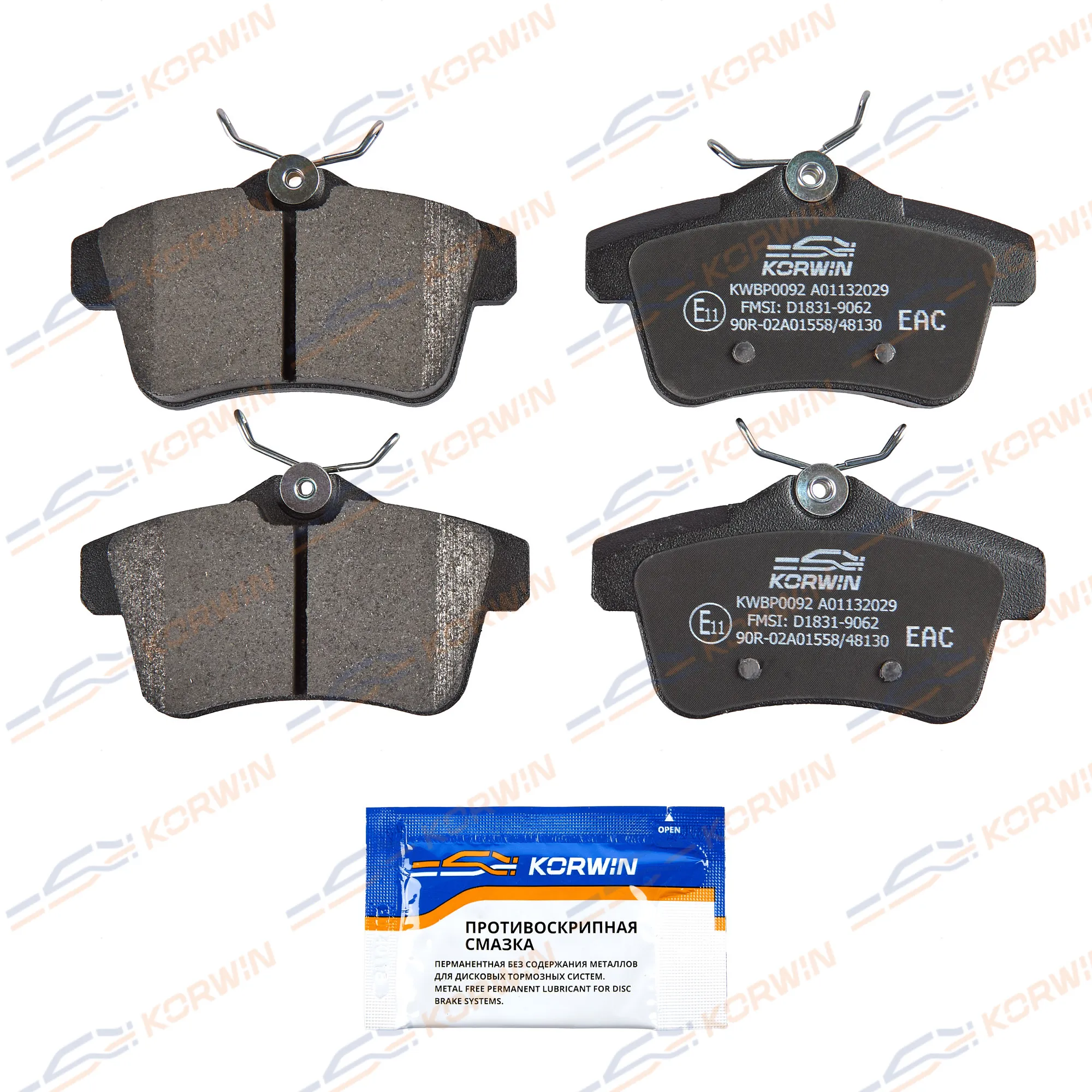 Колодки тормозные зад. Citroen C4 II 09-/DS4 11-/Peugeot 3008 09-/508 10- KORWIN KWBP0092