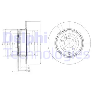 Диск тормозной LAND ROVER RANGE ROVER III 02- задний D354 мм. DELPHI BG4066