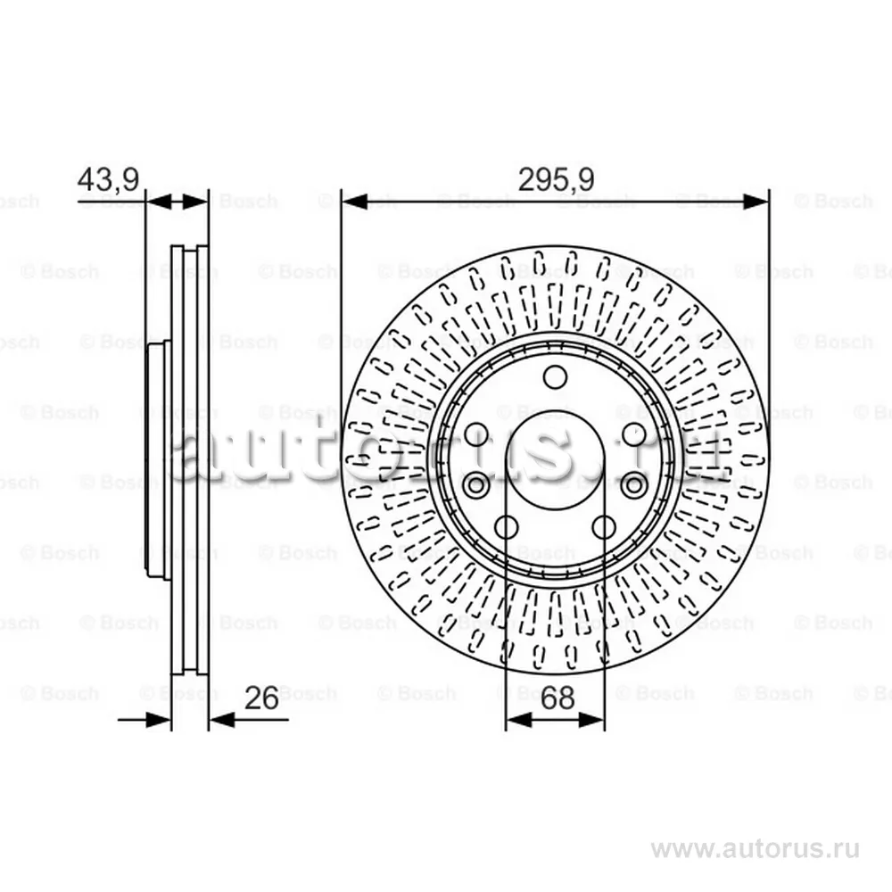 Диск тормозной RENAULT SCENIC III, LAGUNA III, LAGUNA III GRANDTOUR, LAGUNA III COUPE, MEGANE III CO BOSCH 0986479S93