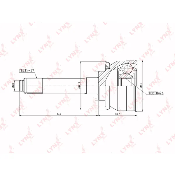 ШРУС LYNXauto co3800