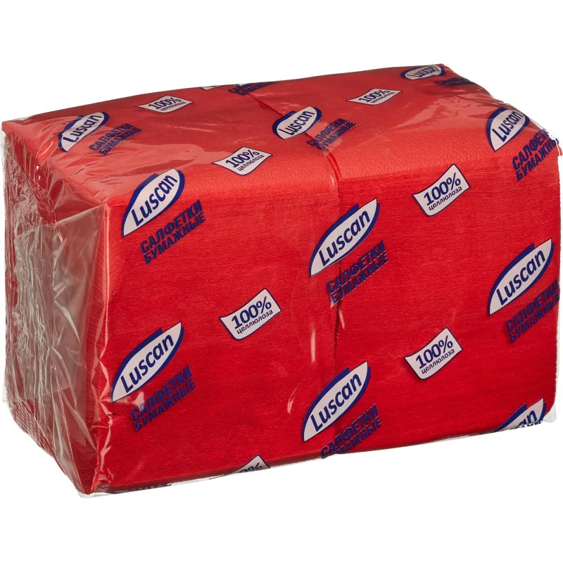 Салфетки бумажные Luscan Profi Pack 1сл24х24 красные400шт/уп 476879