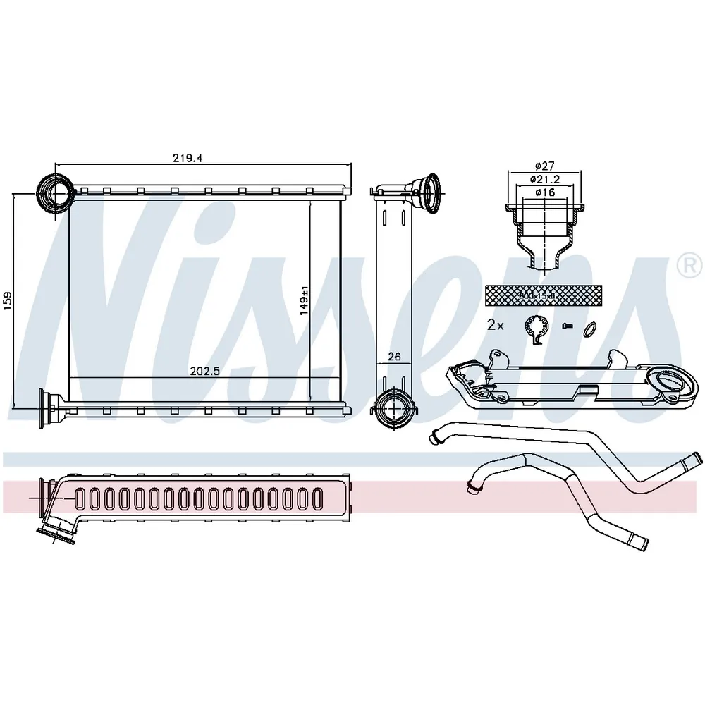 Радиатор печки MERCEDES W166, X166 9/11- 72067 NISSENS 72067