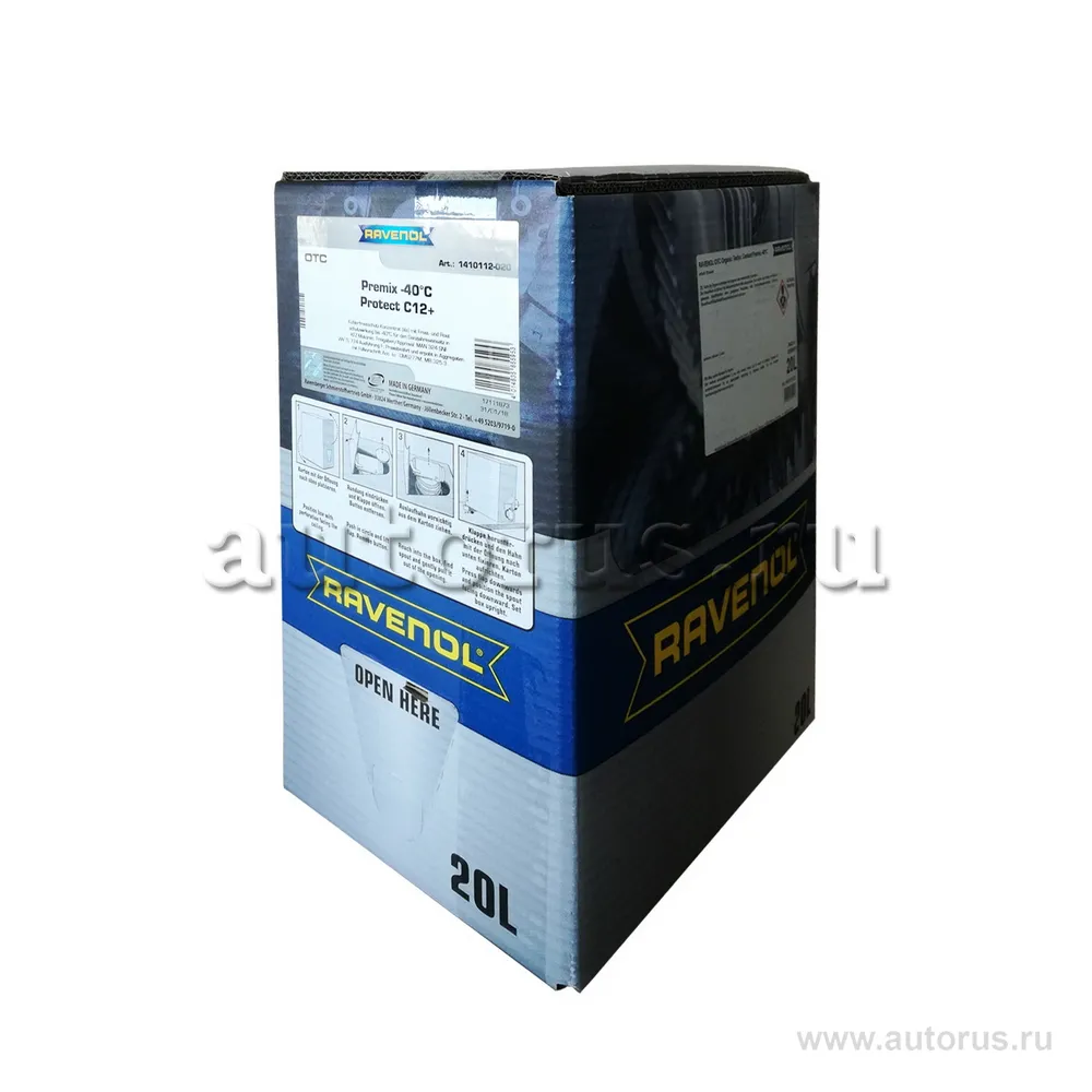 Антифриз готовый к прим. лила RAVENOL OTC Organic Techn.Coolant Premix -40°C (20л) ecobox 1410112-B20 (4014835855953)